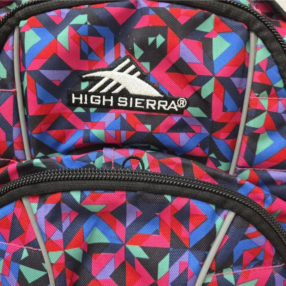High Sierra Backpack Geometric Large Multi Pocket Laptop School Travel Bag 18x13